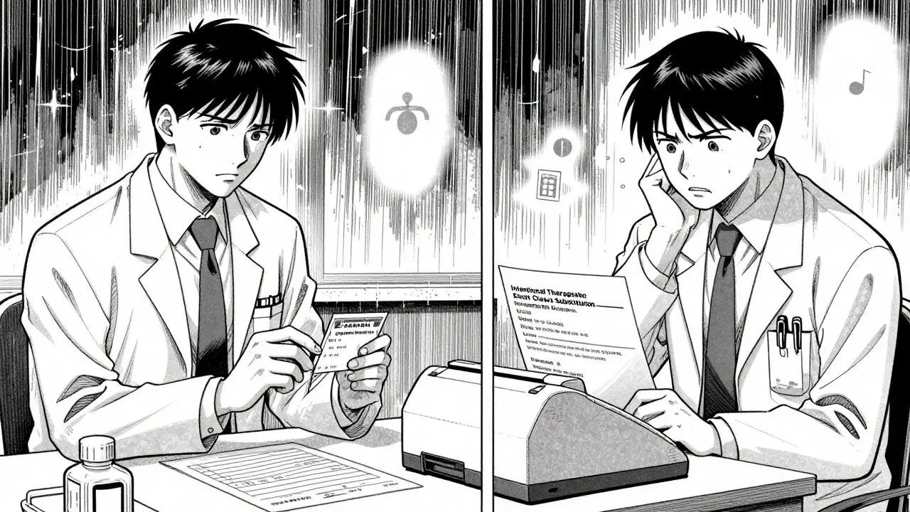 Split scene: pharmacist in Colorado approves substitution vs. doctor in Alabama denied request